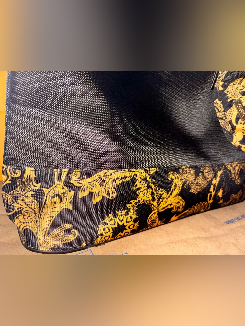 Versace Black Bag with Gold Logo Plaque - Picture 4 of 9